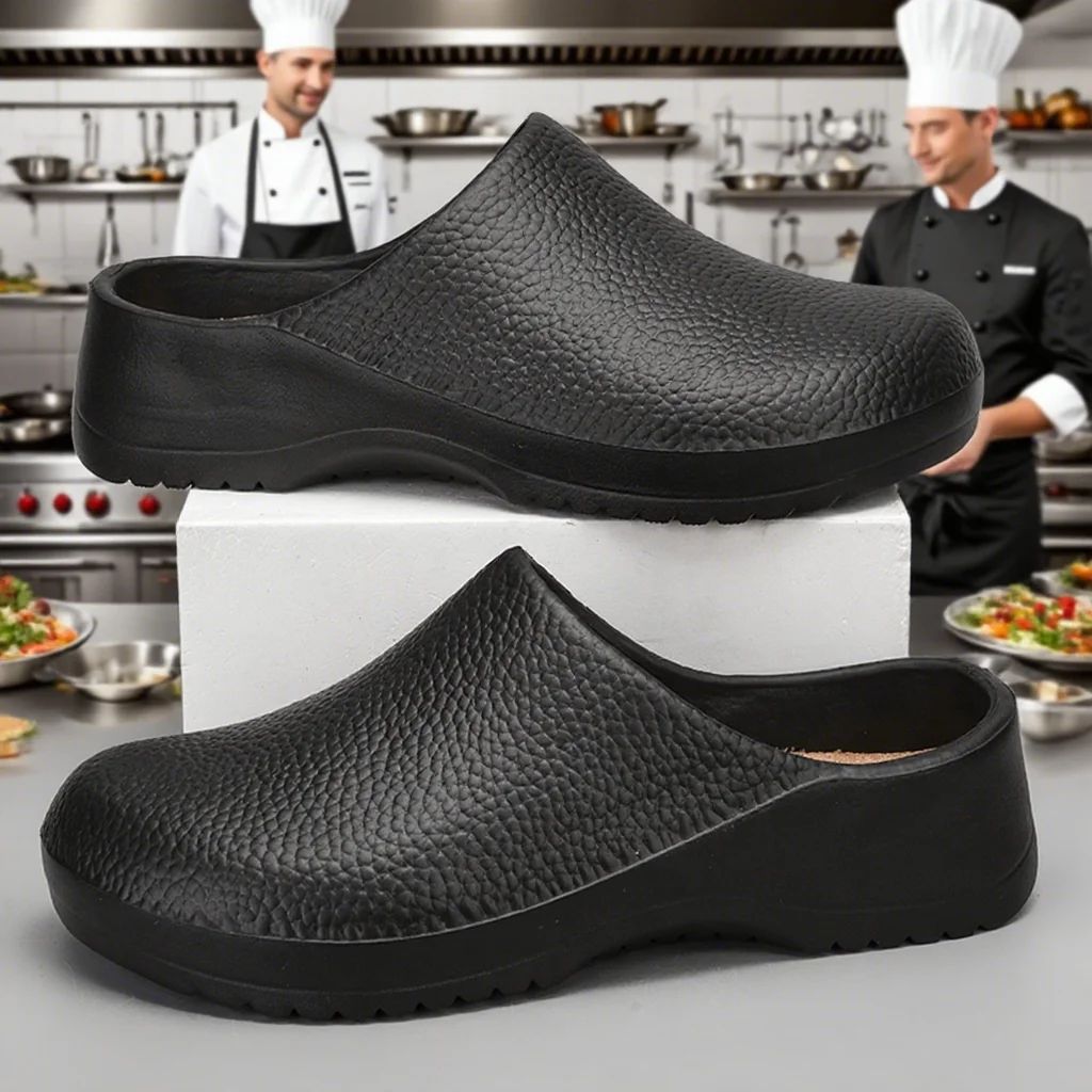 Kitchen Non-slip Oil-resistant Chef‘s Shoes Men's Waterproof Casual Flat Shoes Women's Slippers Couple Plus Size EVA Shoes