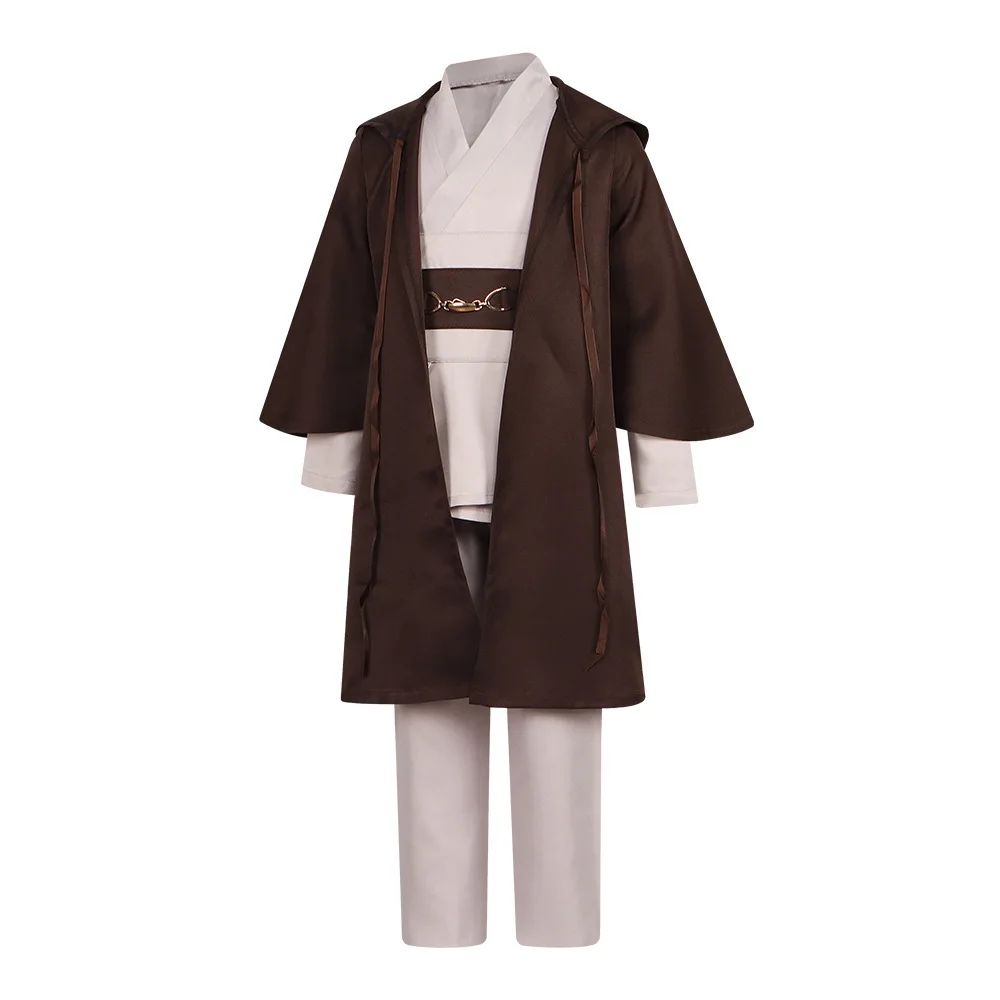 Obi Wan Kenobi Jedi Warrior Cosplay Costume Adult Kids Unisex Cloak Friar Uniform Robe Full Set Halloween Carnival Outfits