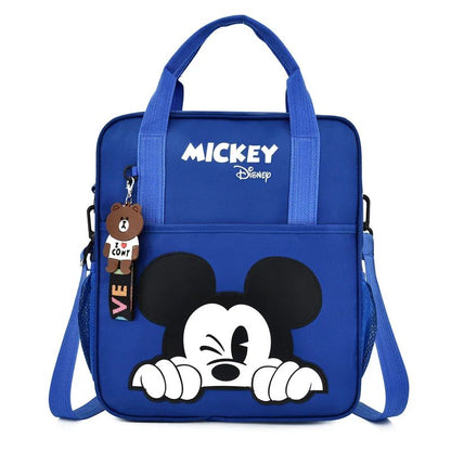 Disney Student Tutoring Bags Multifunctional Cartoon Mickey School Backpack Tote Bag Handbag Document Bookbag Square Schoolbag