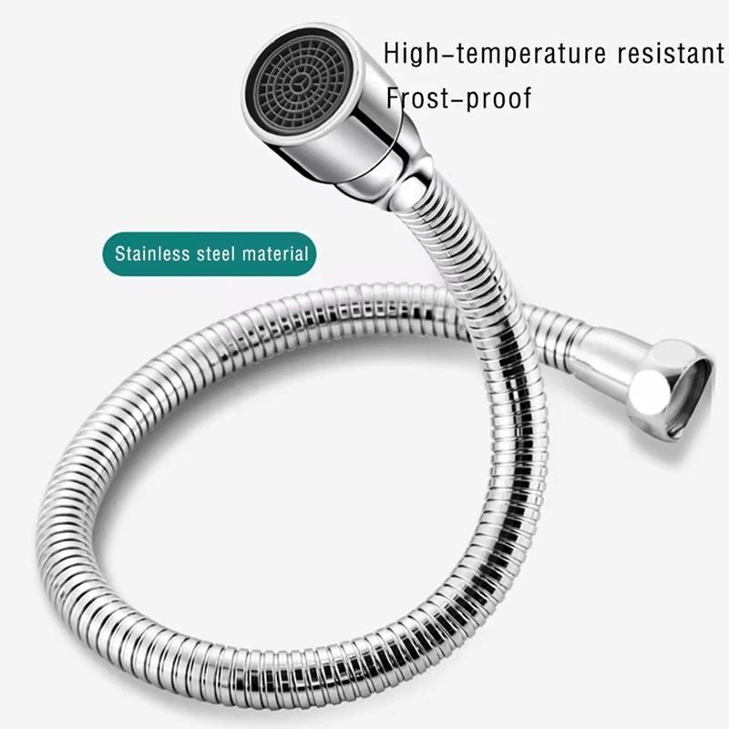Extensor Universal de Torneira de Aço Inoxidável com Aerador de Bico Anti-respingo e Mangueira de Extensão para Pia de Cozinha