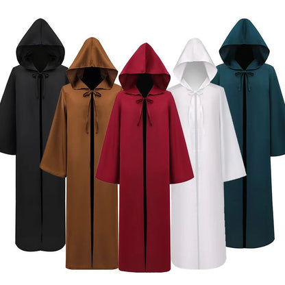 Movie Cosplay Jedi Knight Cosplay Costume Men Women Long Shirt Robe Warrior Hooded Cloak Halloween Party Cosplay Costumes