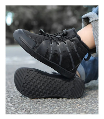 Fashion Kids Snow Boots Wide ToeBox Shoes Kid's Waterprof Barefoot Sneakers Boys Girls Warm Cotton Lightweight Non-slip Sneakers
