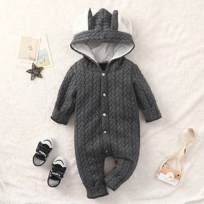 Newborn Baby Romper Love Printed Clothes Hooded Children Girl 0-1 Years Autumn Spring Infant Boy Jumpsuit Outfits 3 6 Months