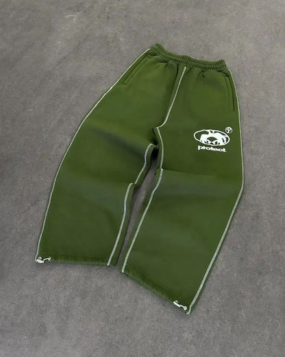 Vintage Graphic Print Streetwear Men Pants Fashion Hip Hop Joggers Men Clothing Casual Loose Buckle Feet Sweatpants Trousers