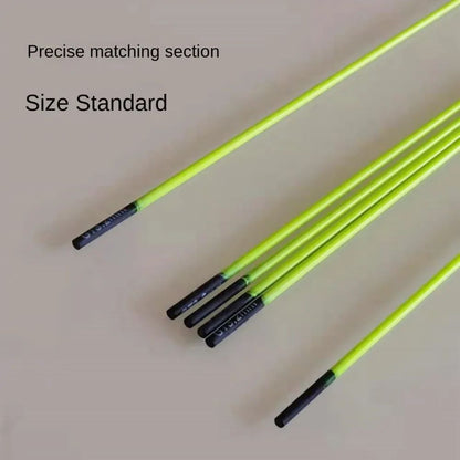 2 peças de alta qualidade com ponta de anel superior para vara de pesca de inverno retrátil de fibra de carbono giratória 50cm fibra de vidro para pesca no gelo