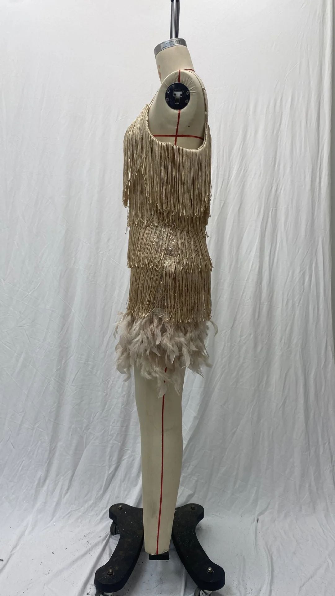 2024 Summer New Fashionable Framed Sequins Feather Patchwork Dress Colorful Amazon Direct Sales Women's Sleeveless Dress