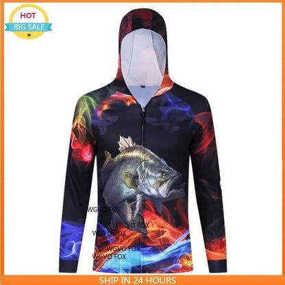 Camisa de Pesca Masculina de Manga Longa Profissional Respirável de Secagem Rápida com Capuz Anti-UV para 2026, Roupas Masculinas de Pesca para Uso Externo, Casaco de Pesca