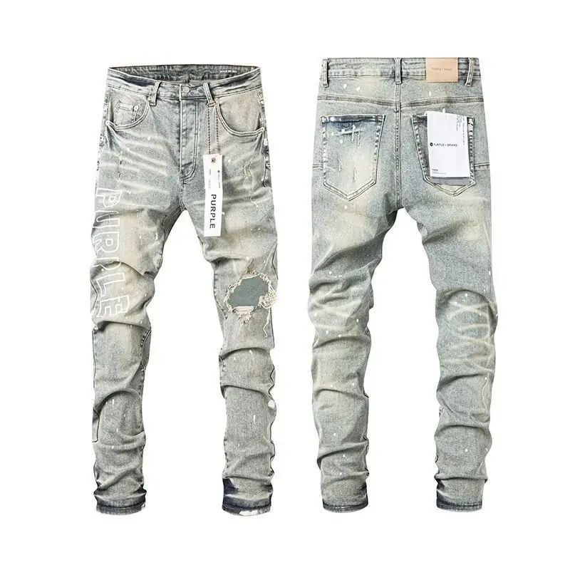 Calça Jeans Masculina Hip Hop Estilo Hong Kong Verão Nova Estampa de Letras Streetwear Tendência Calças Compridas Legais e Bonitas Transfronteiriças
