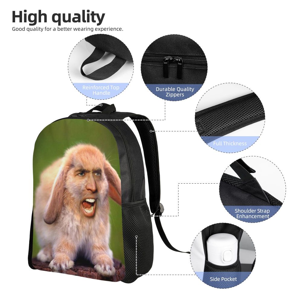 Custom Nicolas Cage Meme Laptop Backpack Women Men Basic Bookbag for College School Student Funny Bags