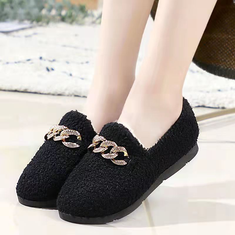 Womens Slippers Warm Short Plush Lining House Shoes Moccassins Slip on Fashion Lady Flats Loafers Non Slip 2023
