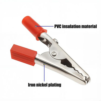 Electrician Wire Clips Insulated Crocodile Clip Plastic Handle Cable Lead Test Charging Clamp Metal Crocodile Clamp 53mm 20 Pcs