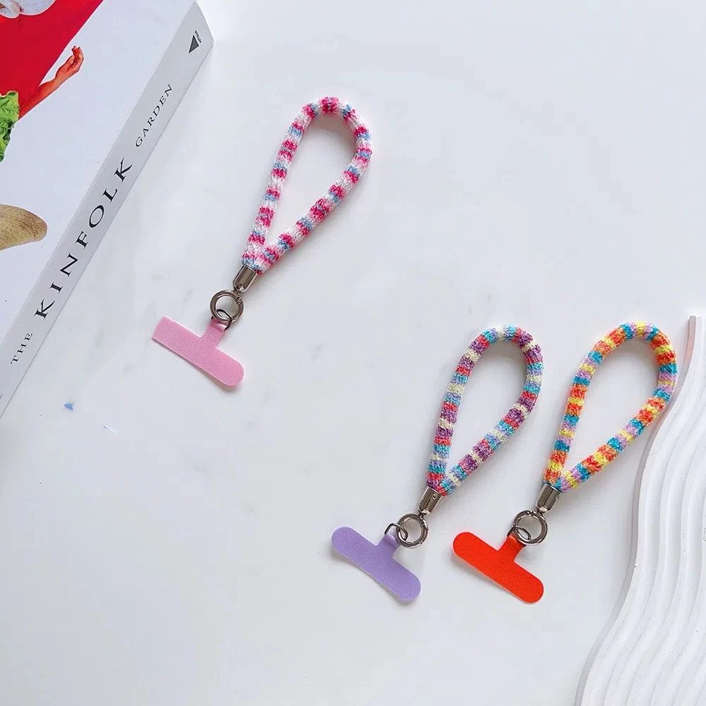 Autumn And Winter New For Mobile Phone Lanyard Colorful Camera Anti Loss Dopamine Wristband Rope  Water Cup Bag Short Keychain