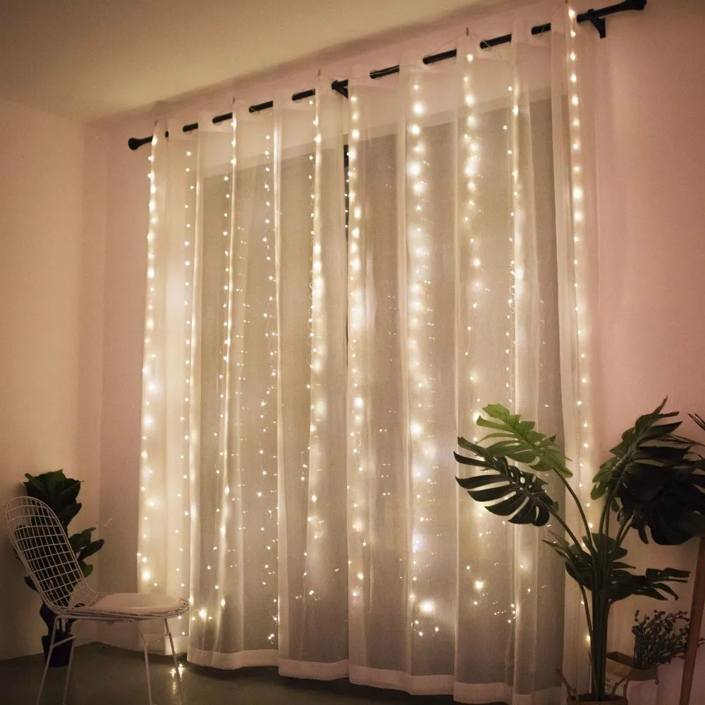 3M LED Curtain Fairy Light Christmas Garland Lamps for Wedding Party Home Decoration