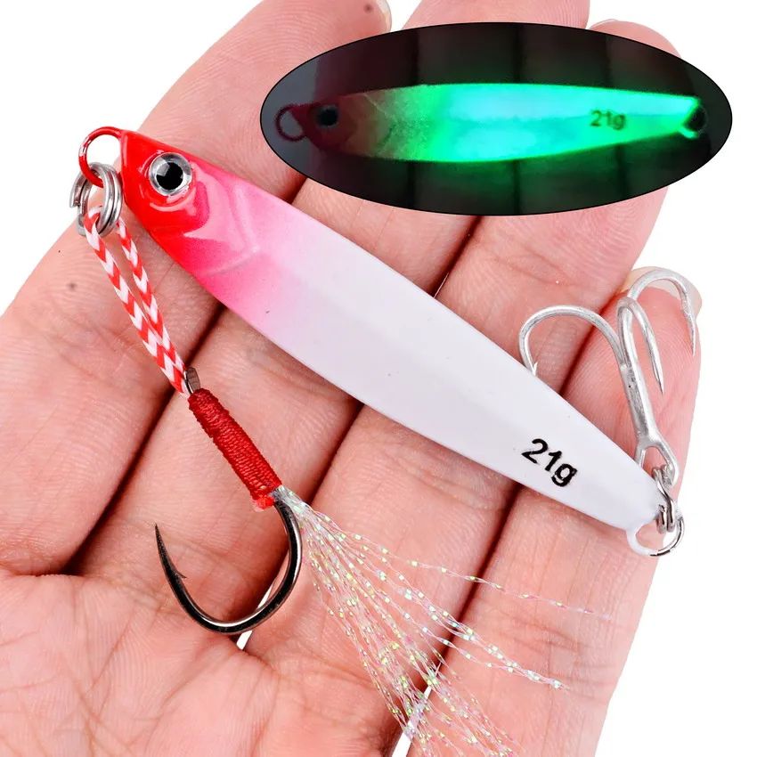 3/5/8 unidades de iscas de pesca de metal Jig Set 7g 10g 14g 21g 28g 40g Iscas de Jigging de arremesso em costa marítima Colher isca artificial de água salgada