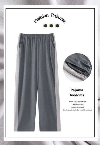 Men's Modal Sleepwear Loose Fit Casual Thin Home Pants Spring Autumn Summer Comfortable Lightweight Men's Drawstring Sweatpants