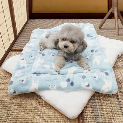 Tapete para Animais de Estimação Espessado Outono/Inverno Canil Quente Manta para Gatos/Cães Tapete Antiderrapante de Flanela Macia de Algodão para Cães Pequenos e Grandes