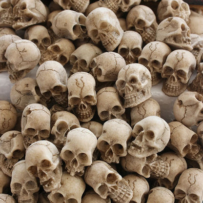 20pcs Halloween Decorative Skeleton Head Miniature Ornaments Outdoor Home Garden Lawn Unique Flower Pot Decorative Skull Statue