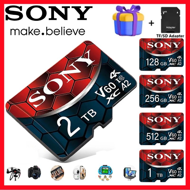 NEW SO/NY TF SD Card 1TB 512GB SD Memory Card 128GB 256GB U3 V30 4K Full HD TF Memory Flash Cards For Xiaomi Phone Computer