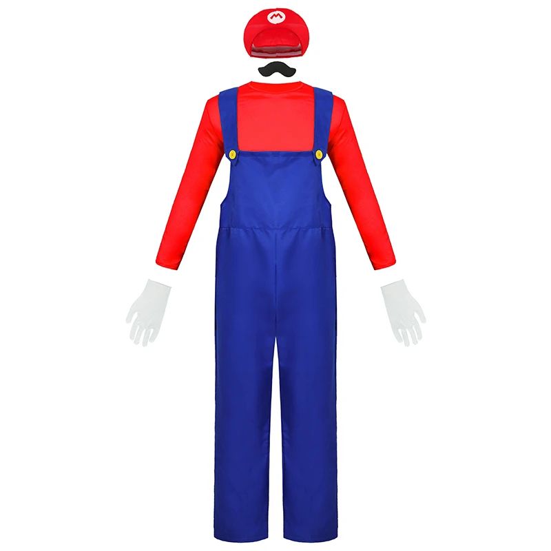 Halloween Carnival adult Men Funy Super game Cosplay Costume Luigi Bros Plumber Christmas Fancy Dress