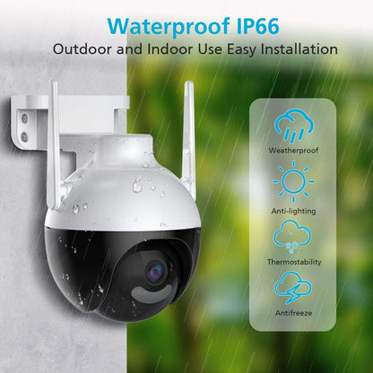4K 8MP WiFi PTZ IP Camera Human Body Detection Indoor Outdoor Waterproof Color Night Vision Home Security Surveillance System