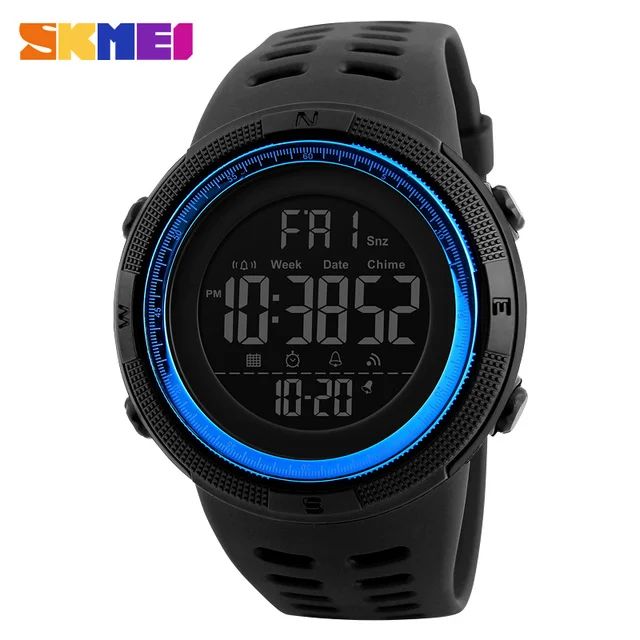 SKMEI 1251 Digital Watch for Men Waterproof Sports Electronic Countdown Mens Wristwatches Military Date Clock 1560 reloj hombre