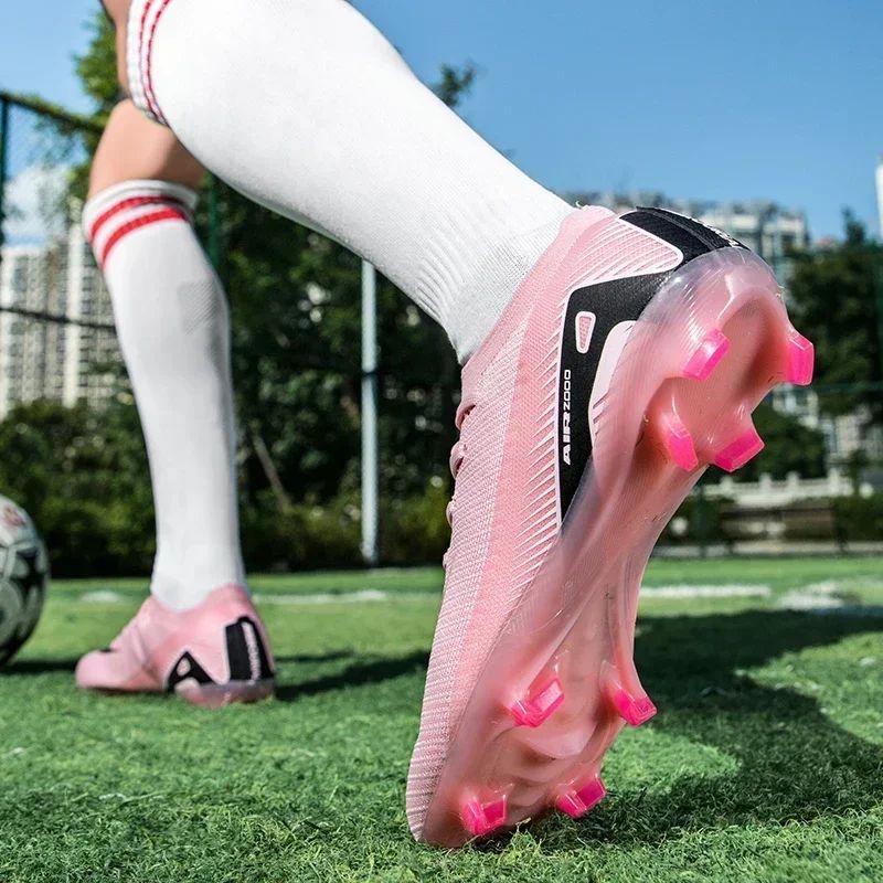 New Men Football Boots Cleats Long Spikes Outdoor Sport Soccer Shoes Adult Training Boys Non Slip Breathable Match Comfortable