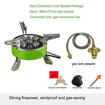 Fogão a Gás Portátil para Acampamento Durável Tipo Tanque, Fogão Elétrico de Sete Estrelas, Fogão de Gás Portátil para Acampamento, Tanque de Gás Butano para Camping, Acampamento ao Ar Livre, Fogão a Gás