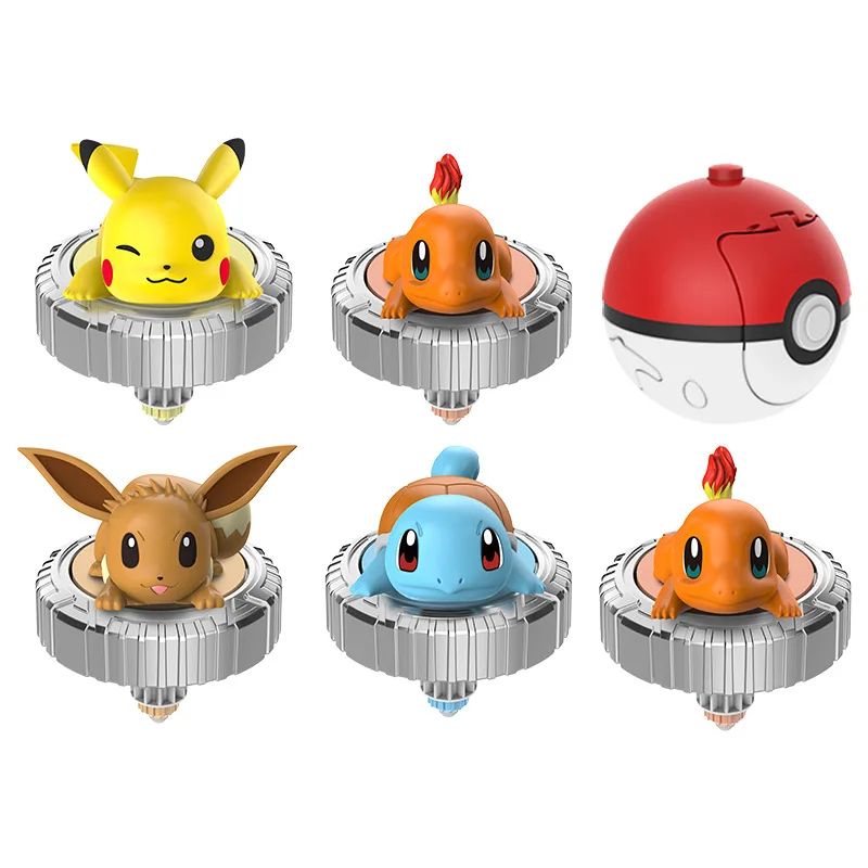 Pokemon Battle Spinner Toy Pikachu Charmander, Magic Gyro Combat Top with Poke Ball for Kids Gifts