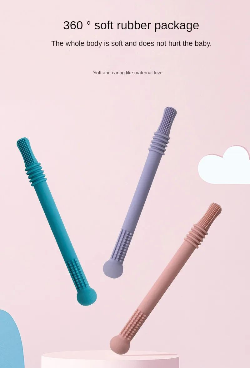 Brinquedo de Mastigar Seguro para Bebês, Mordedor de Silicone para Dentes Molares, Mordedores para Bebês, Alça de Silicone Molar para Bebês, Brinquedo de Segurança para Bebês