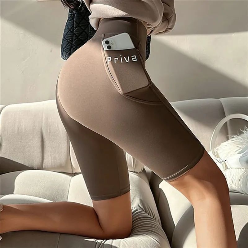 Women Yoga Sports Shorts High Waist Fitness Shorts Casual Streetwear Short Trousers Female Tight Shorts For Ladies Workout Pants