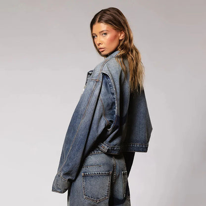 Gradient Color Bell Bottom Jeans Women's Loose Straight American Casual High Street New Autumn Pants High Waist Denim