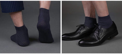10 Pair Men's Bamboo Fiber Socks Harajuku Retro Breathable Business Man Socks Black Long Sock Deodorant Gift Set Size 39-46