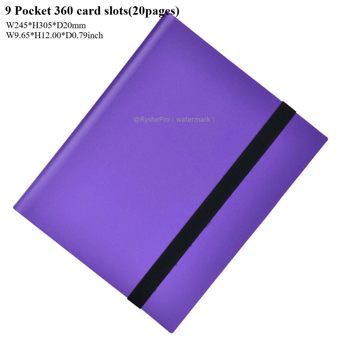 Fichário de cartas com 9 bolsos Álbum de exibição de cartas de troca Fichário de 360 bolsos de carregamento lateral para TCG Yugioh MTG Jogo Livro de cartas