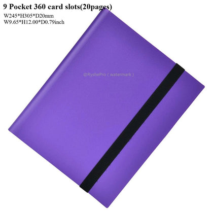 Fichário de cartas com 9 bolsos Álbum de exibição de cartas de troca Fichário de 360 bolsos de carregamento lateral para TCG Yugioh MTG Jogo Livro de cartas