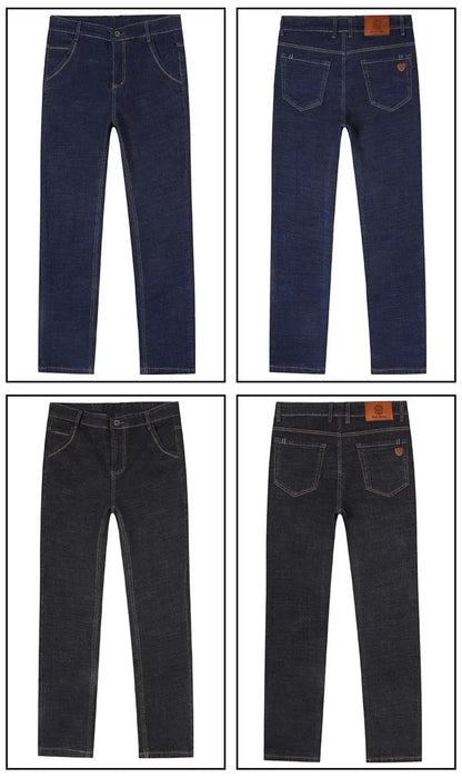 Calça Jeans Masculina de Marca de Luxo Stretch Reta Casual Slim Fit Jeans Masculino Design Clássico de Negócios Calça Tamanho Grande