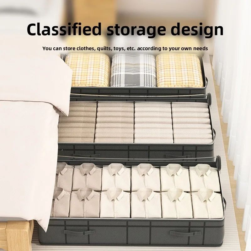 1PC Large Underbed Storage Bag - Foldable Clothes Quilt Organizer for Bedroom Dormitory, Space Saving Doggy Bag