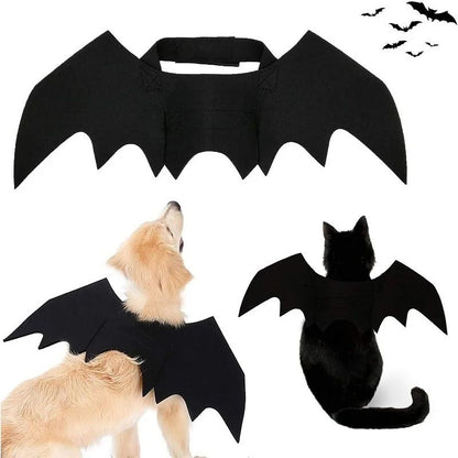 Roupa de Halloween para Cães e Gatos Fantasia Asa de Morcego Preta Colete Cosplay Festa Acessórios para Pets Cães Gatos Decoração