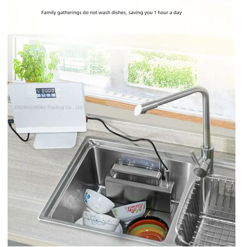 Household 220v Ultrasonic Dishwasher Sink Free-standing Installation-free Home Brush Type Vegetable Washing Lazy Automatic