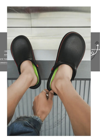 A Pair of Men's Casual Shoes, Waterproof and Oil-Proof, Low-Top Non-Slip Chef Shoes, Wear-Resistant and Non-Slip Men's Shoes