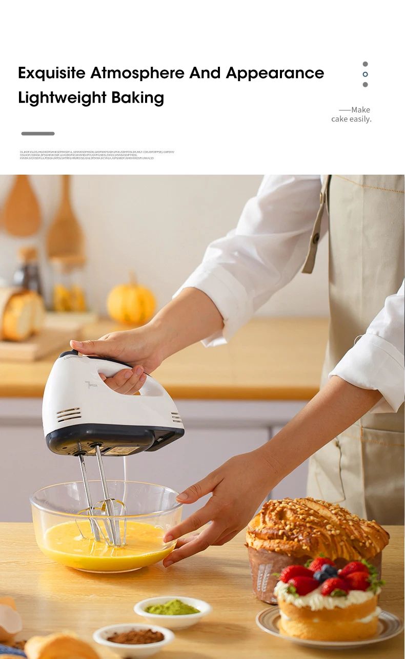 Handheld 7 Speed Automatic Electric Mixer Multi Functional for Food Egg Cream Cake Dough Mixing Baking Kitchen Home Use