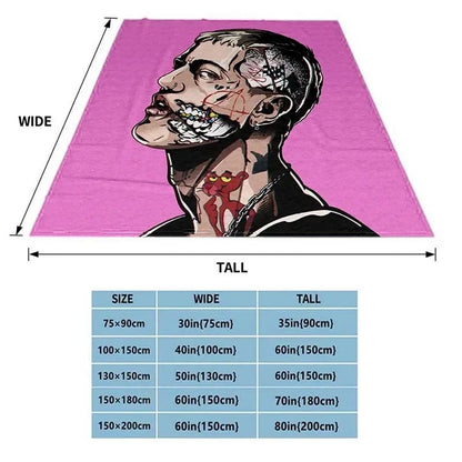 Satanic Cry Baby Lil Peep Flannel Blanket  , Soft Fluffy Warm Sofa Bed Throw Blanket More Size?fans warm gifts