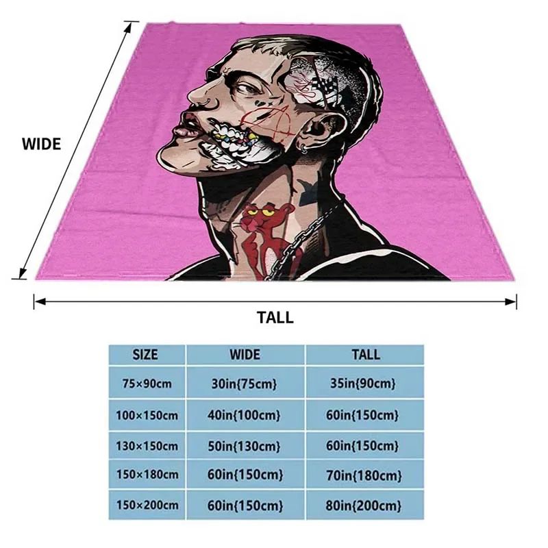 Satanic Cry Baby Lil Peep Flannel Blanket  , Soft Fluffy Warm Sofa Bed Throw Blanket More Size?fans warm gifts
