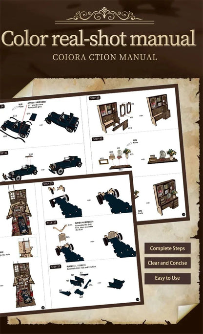 Retro DIY De Madeira Recantos de Livros Figuras Kits de Miniaturas Caixa Surpresa Oficina de Reparos de Artesanato Estante Decoração de Aparadores