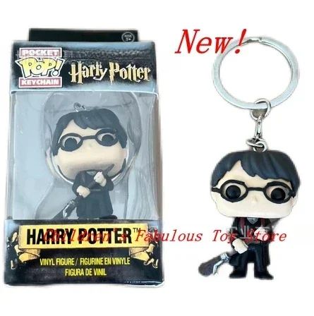 2025 Novo Chaveiro FUNKO Harry com Caixa Ginny Ron Fawkes Hedwig Hermione Pocket Boneco de Ação de Vinil Brinquedos Presentes Decoração