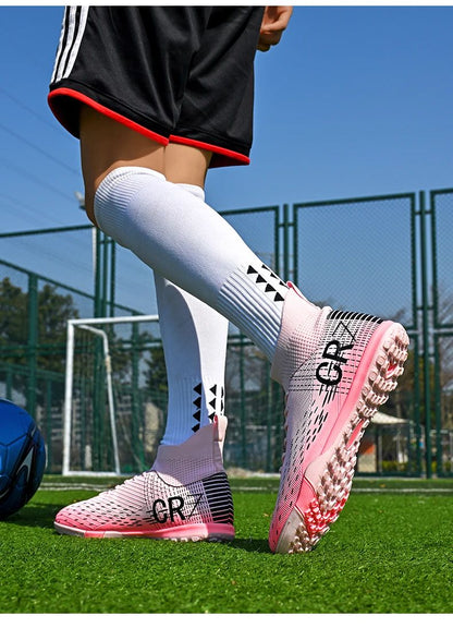 New Men Soccer Shoes High-top Futsal Cleats Sneakers Football Boots Grass High-quality Non-Slip Match Indoor Hot-selling FG/TF