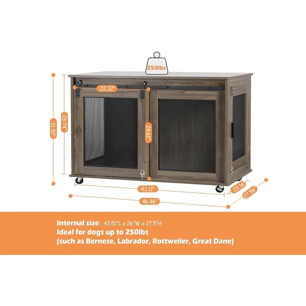 Móvel-Caixa para Cães, Casinha Interna de Madeira Resistente para Cães, Mesa Decorativa para Cães de Porte Extragrande