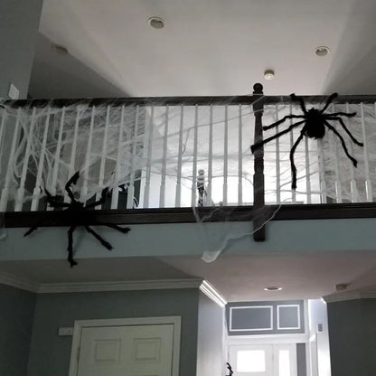Halloween Big Plush Spider Horror Halloween Decoration Party Prop Outdoor Giant Spider Decor 30-200cm Chamber Prank Black Spider