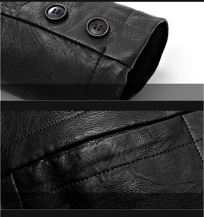 Men Leather Jacket Winter Classical Motorcycle Business Soft Leather Jackets Thick Moto Coats Casaco Masculino Plus Size 4XL