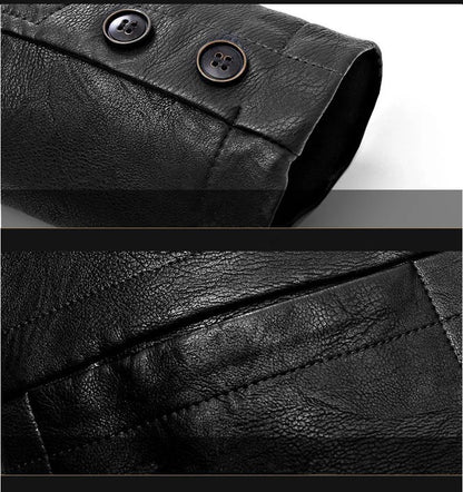 Men Leather Jacket Winter Classical Motorcycle Business Soft Leather Jackets Thick Moto Coats Casaco Masculino Plus Size 4XL