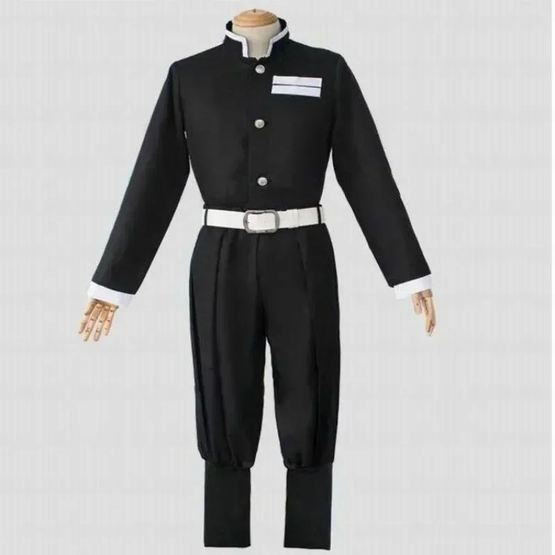 Anime no Yaiba Cosplay Japanese Anime Black Team Uniform Cosplay Costume Set Stand Collar Shirt White Belt for Theme Party